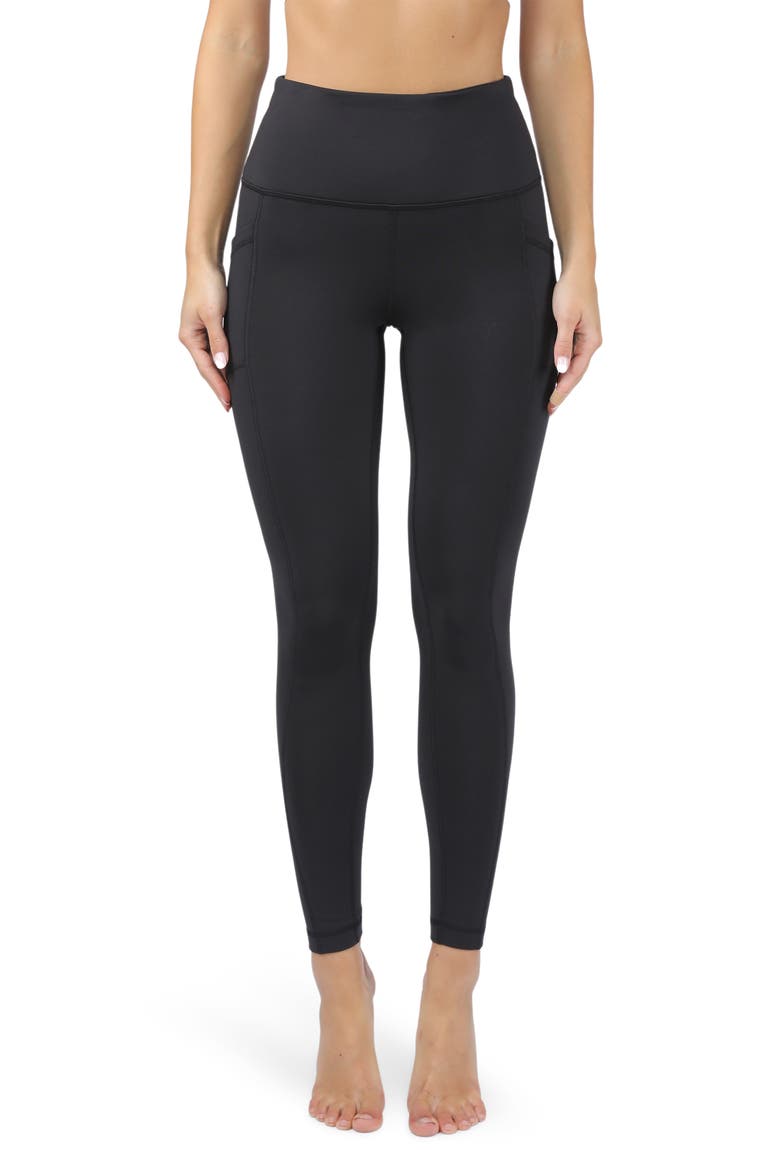 PolarLux Fleece Side Pocket Leggings, Main, color, BLACK