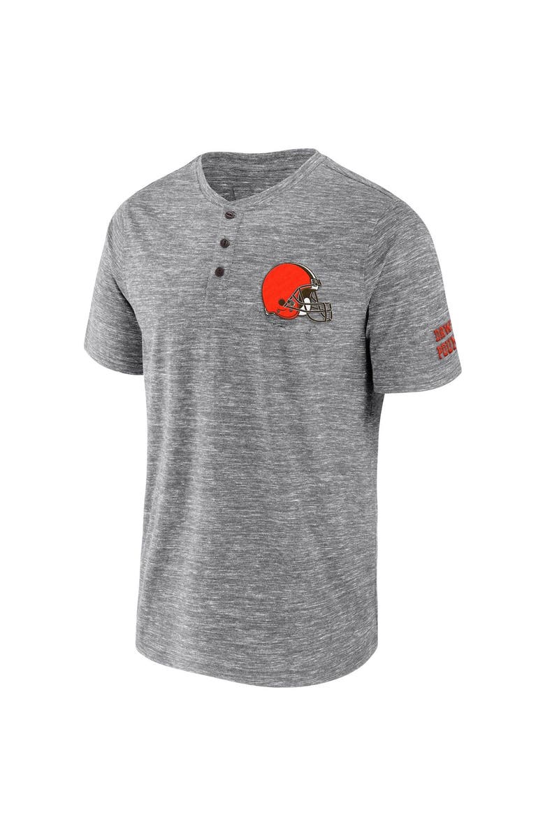 NFL X DARIUS RUCKER Men's NFL x Darius Rucker Collection by Fanatics Heathered Gray Cleveland Browns Slub Henley T-Shirt, Alternate, color, Heather Gray
