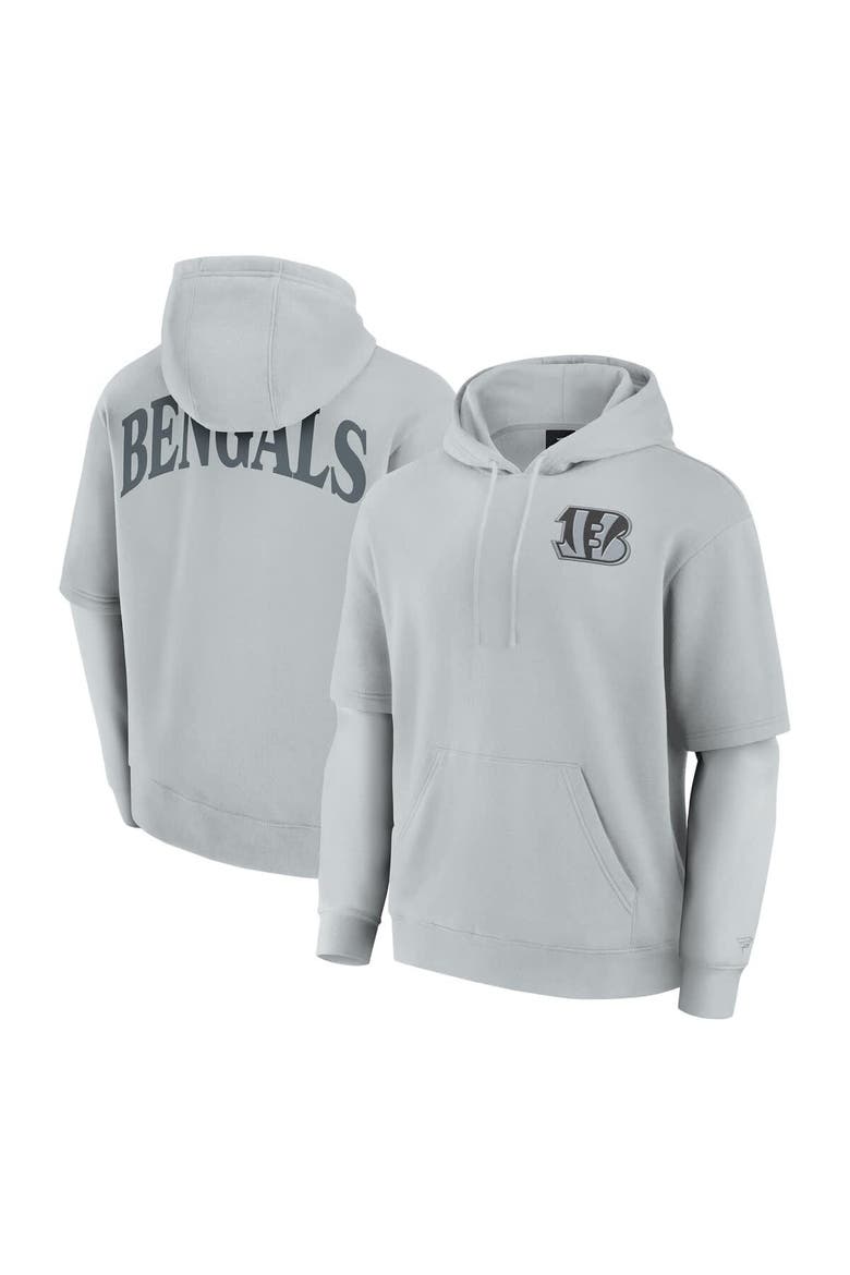 Unisex Fanatics  Gray Cincinnati Bengals Sleek Elements Pullover Hoodie, Main, color, Gray