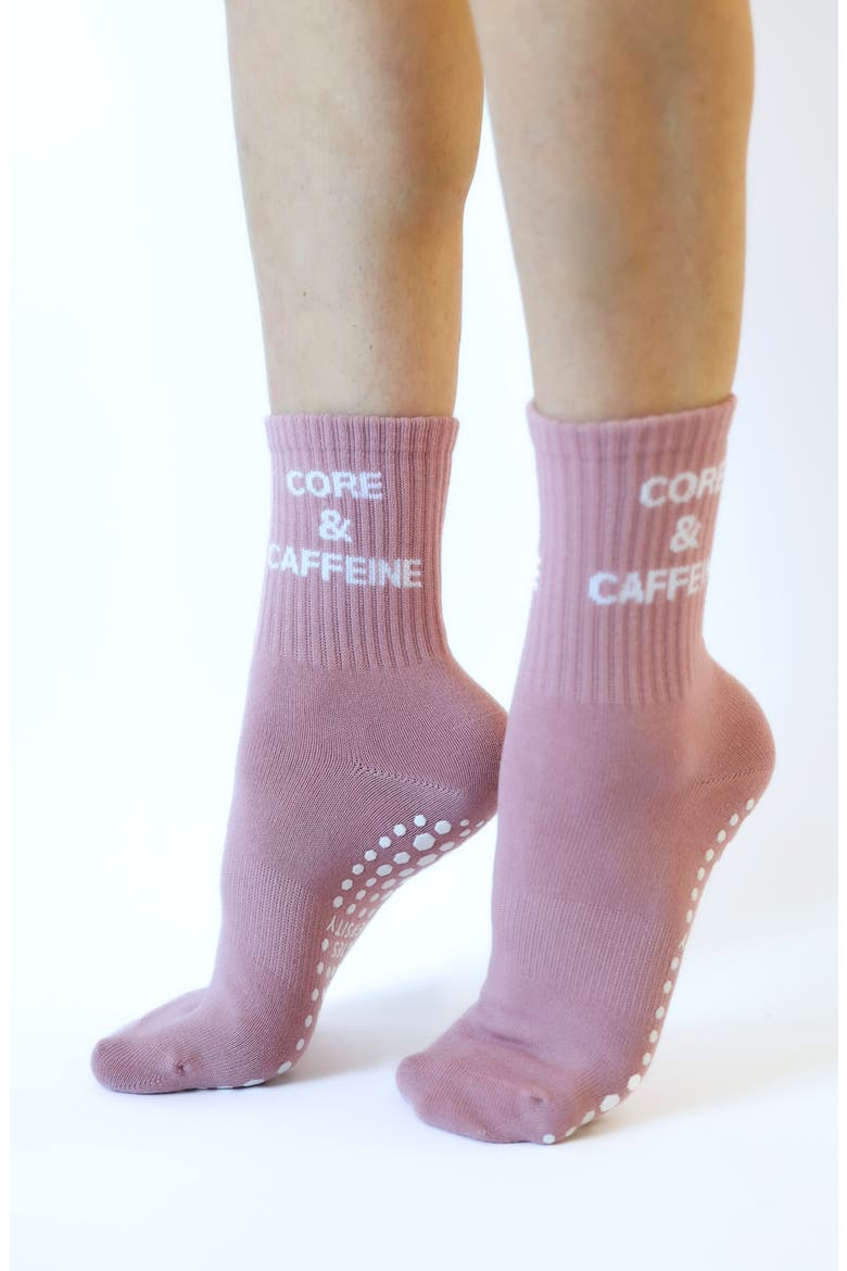 Martha's Vineyard Nonslip Grip Crew Socks, Alternate, color, HYDRANGEA BLUE/ WHITE/ BLUSH