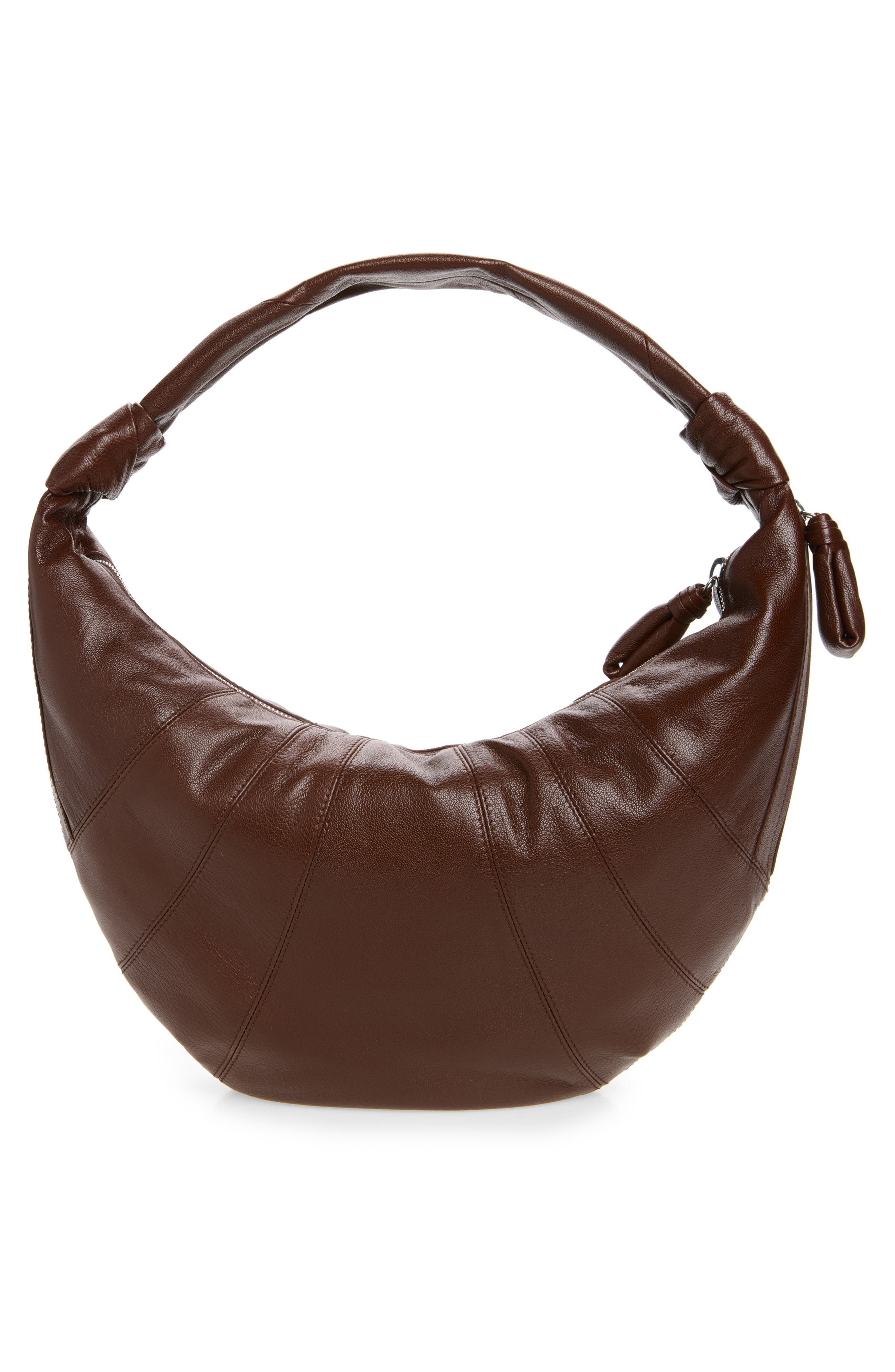 Fortune Croissant Leather Shoulder Bag, Alternate, color, ROASTED PECAN