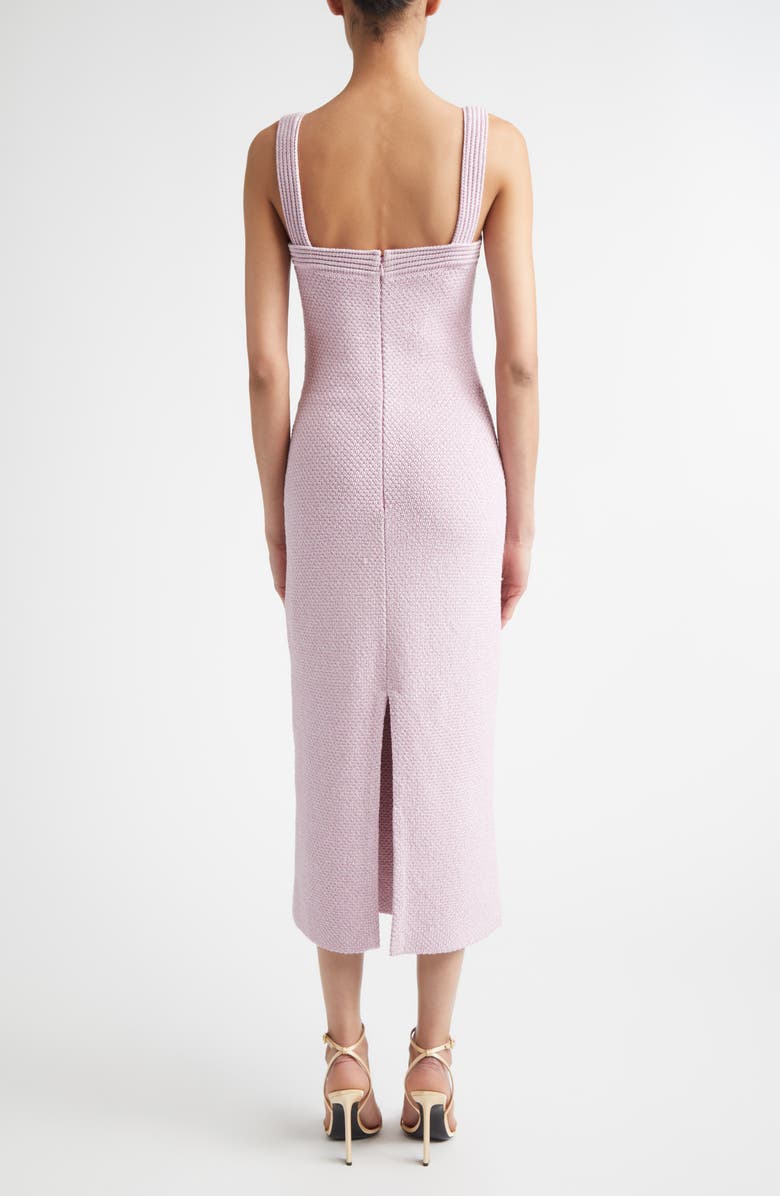 ST. JOHN Juliette Metallic Mouliné Cotton & Silk Blend Sweater Dress, Alternate, color, Peony Metallic Multi