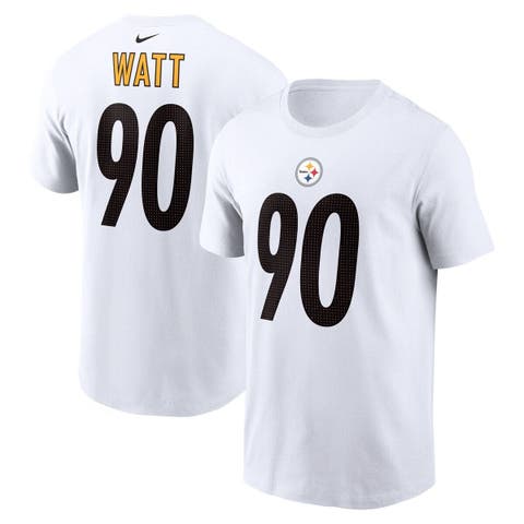 Men's Nike T.J. Watt  White Pittsburgh Steelers  Player Name & Number T-Shirt