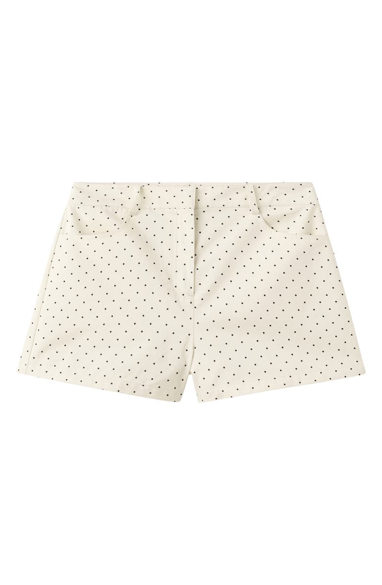 MANGO Dot Cotton Shorts, Alternate, color, Ecru