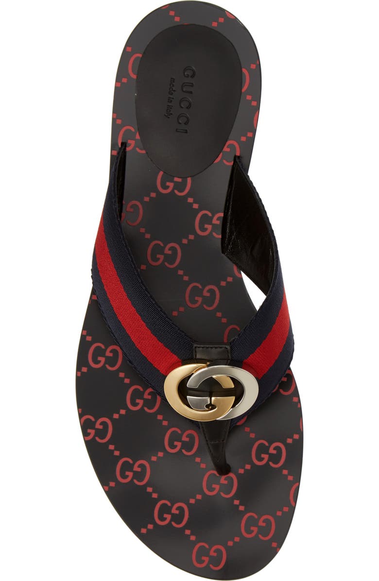 Gucci Kika GG Web Flip Flop, Alternate, color,