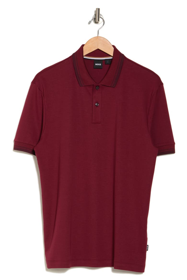 Parlay Tipped Cotton Polo, Alternate, color, DARK RED