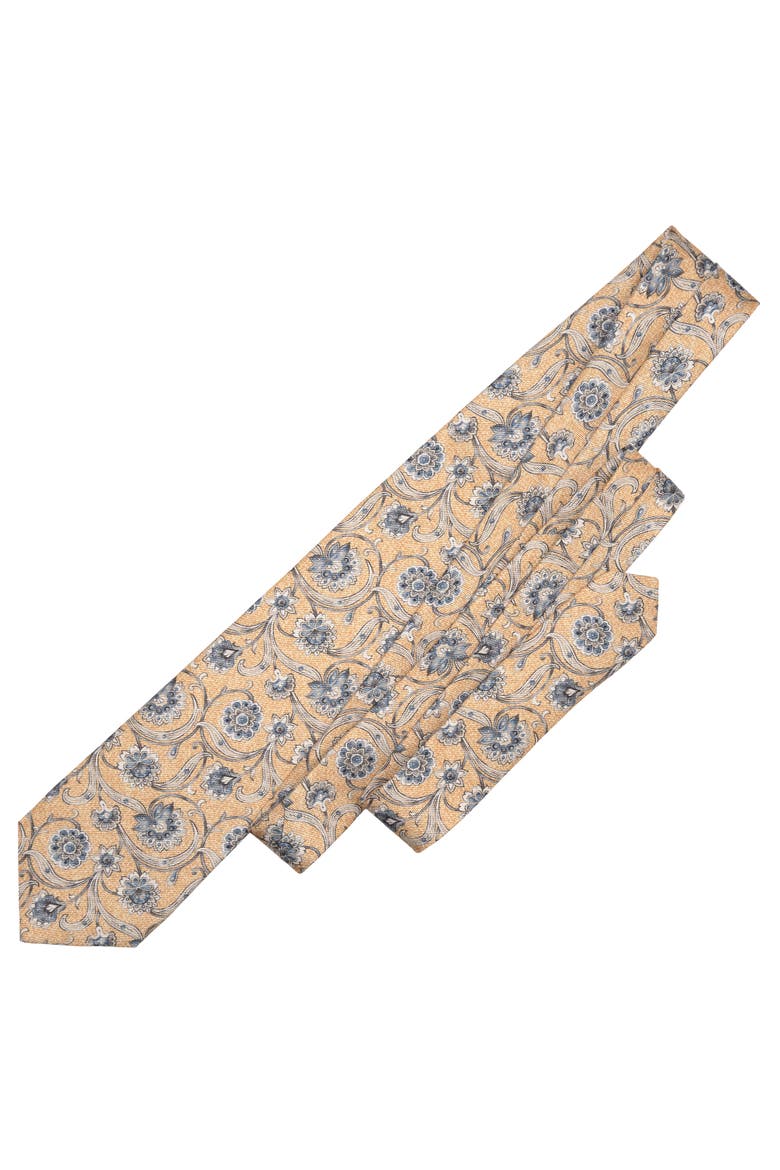 Niccolò - Extra Long Printed Silk Tie for Men, Alternate, color, Yellow