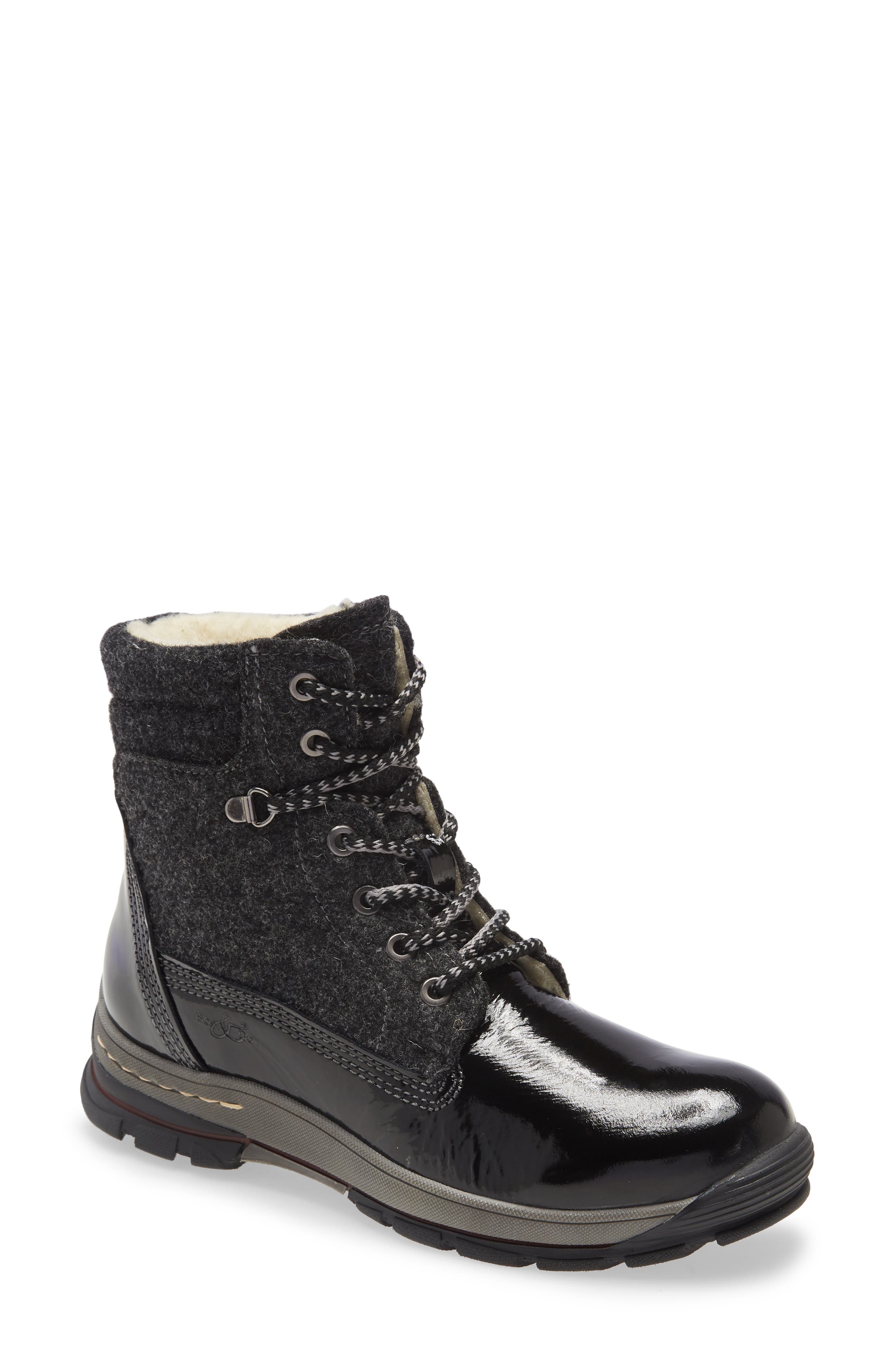 Bos. & Co. Gift Lace Up Wool & Leather Boot, Main, color, 