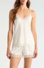 Nordstrom Scalloped Lace Trim Satin Camisole