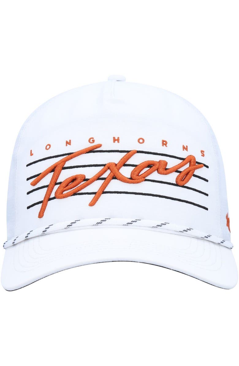 '47 Men's '47  White Texas Longhorns Downburst Hitch Trucker Snapback Hat, Alternate, color, 