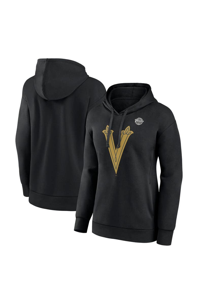 FANATICS Women's Fanatics Branded Black Vegas Golden Knights 2024 NHL Winter Classic Primary Logo Fleece Pullover Hoodie, Main, color, 