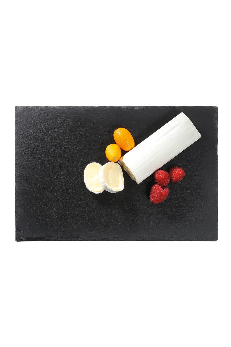 Slate Serving Board for Cheese and Appetizers, Rectangular, 11.8-Inch  x 7.9-Inch, Alternate, color, Black