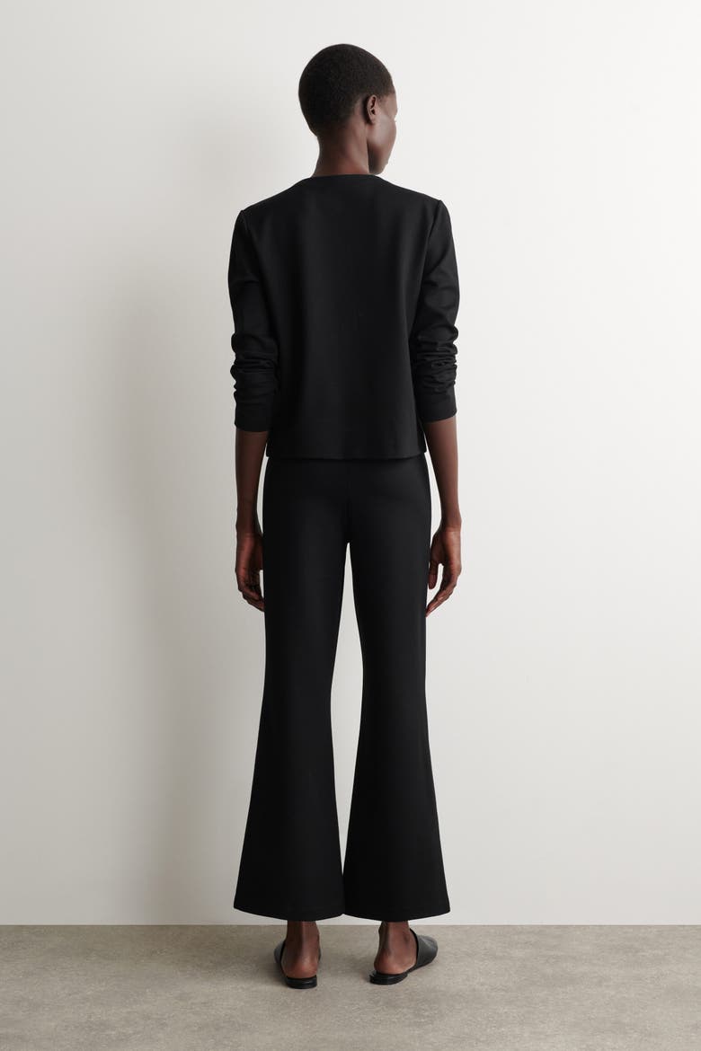 Jersey Flared Pants, Alternate, color, BLACK