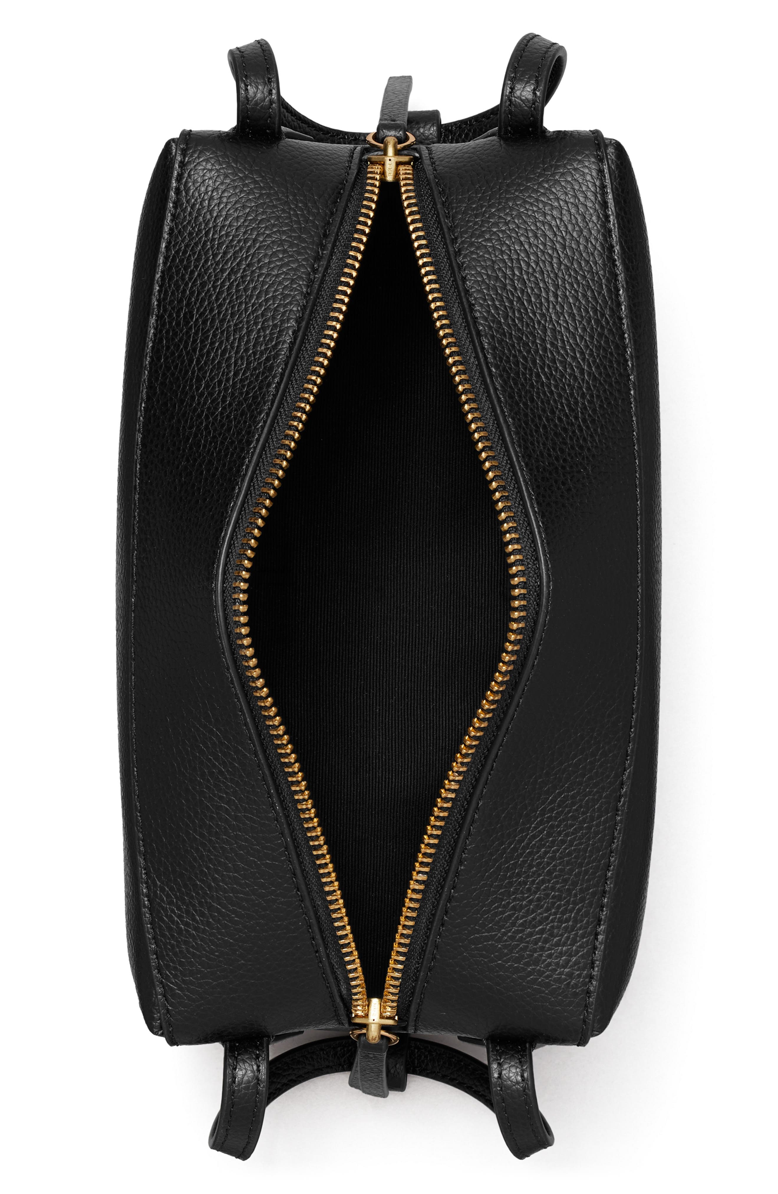 Perry Leather Crossbody Bag, Alternate, color, BLACK