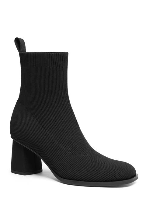 Lerna Square-Toe Block-Heel Boots
