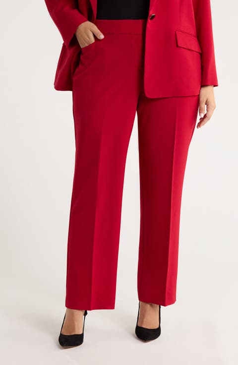 Flat Front Slim Pants (Plus)