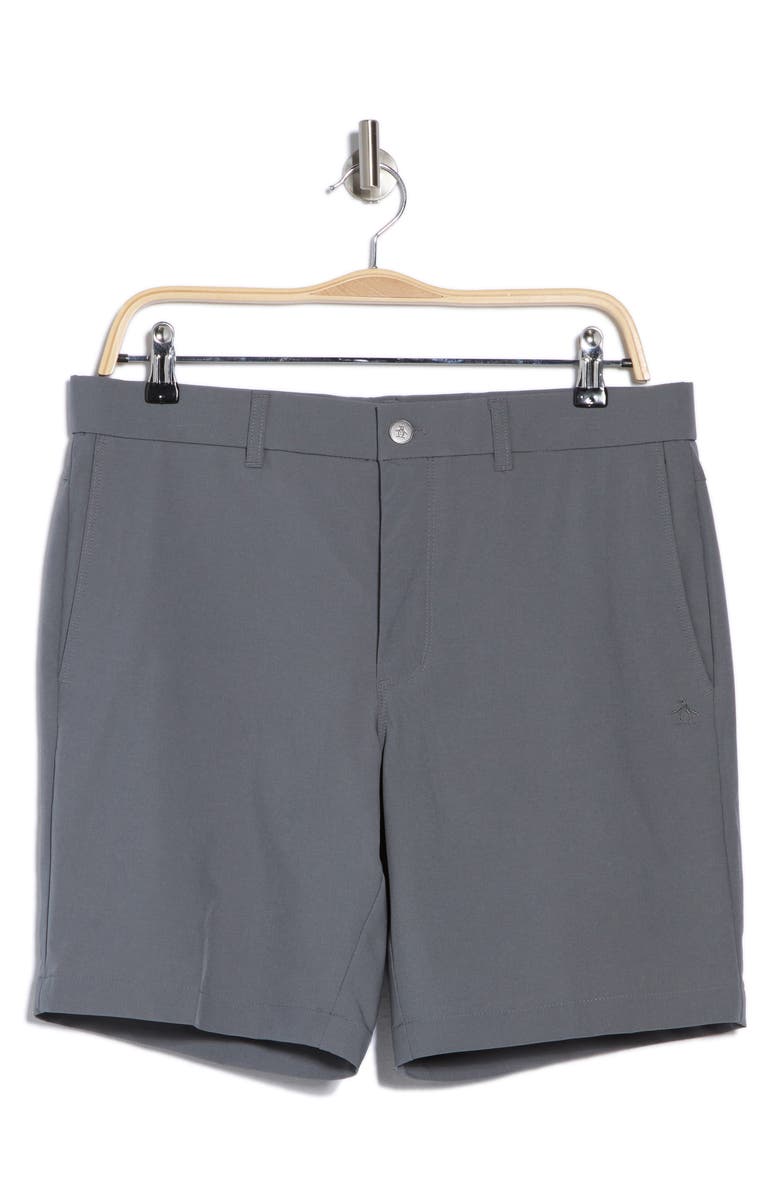 Original Penguin Technical Flat Front 7.5-Inch Shorts, Alternate, color, Quiet Shade