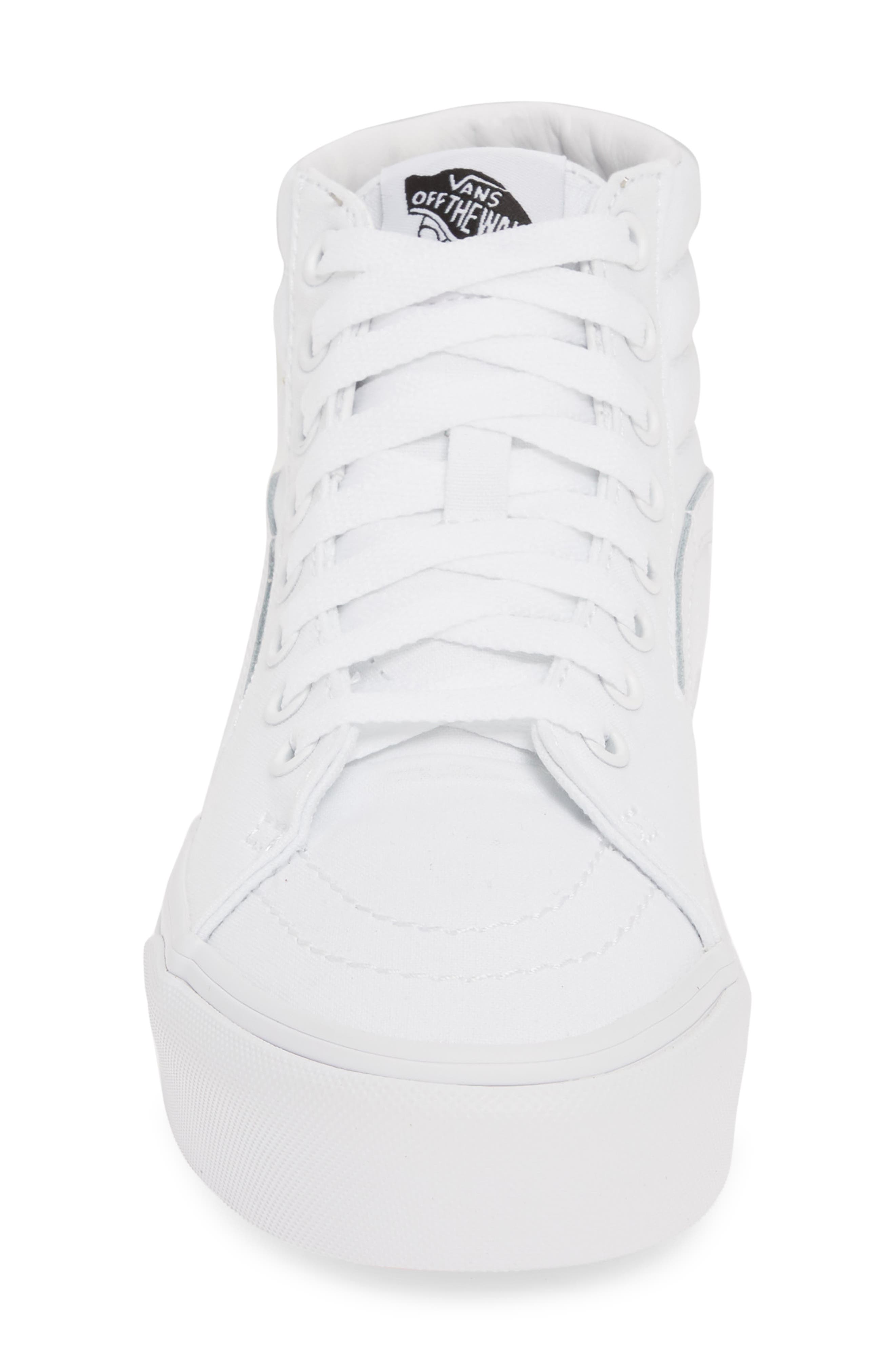 Sk8-Hi Platform Sneaker, Alternate, color, TRUE WHITE/ TRUE WHITE