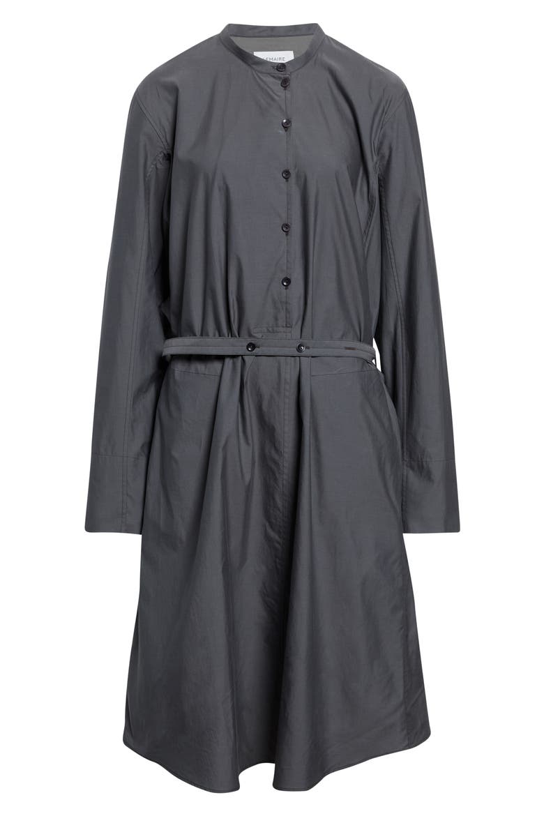 Vareuse Long Sleeve Washed Cotton & Silk Dress, Main, color, STEEL