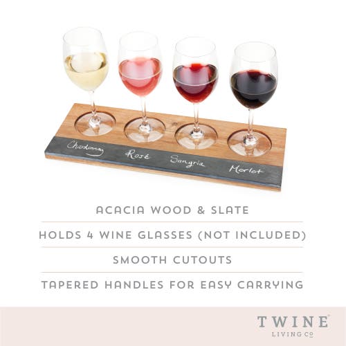 Twine Acacia Wood Wine Flight Board In Wood