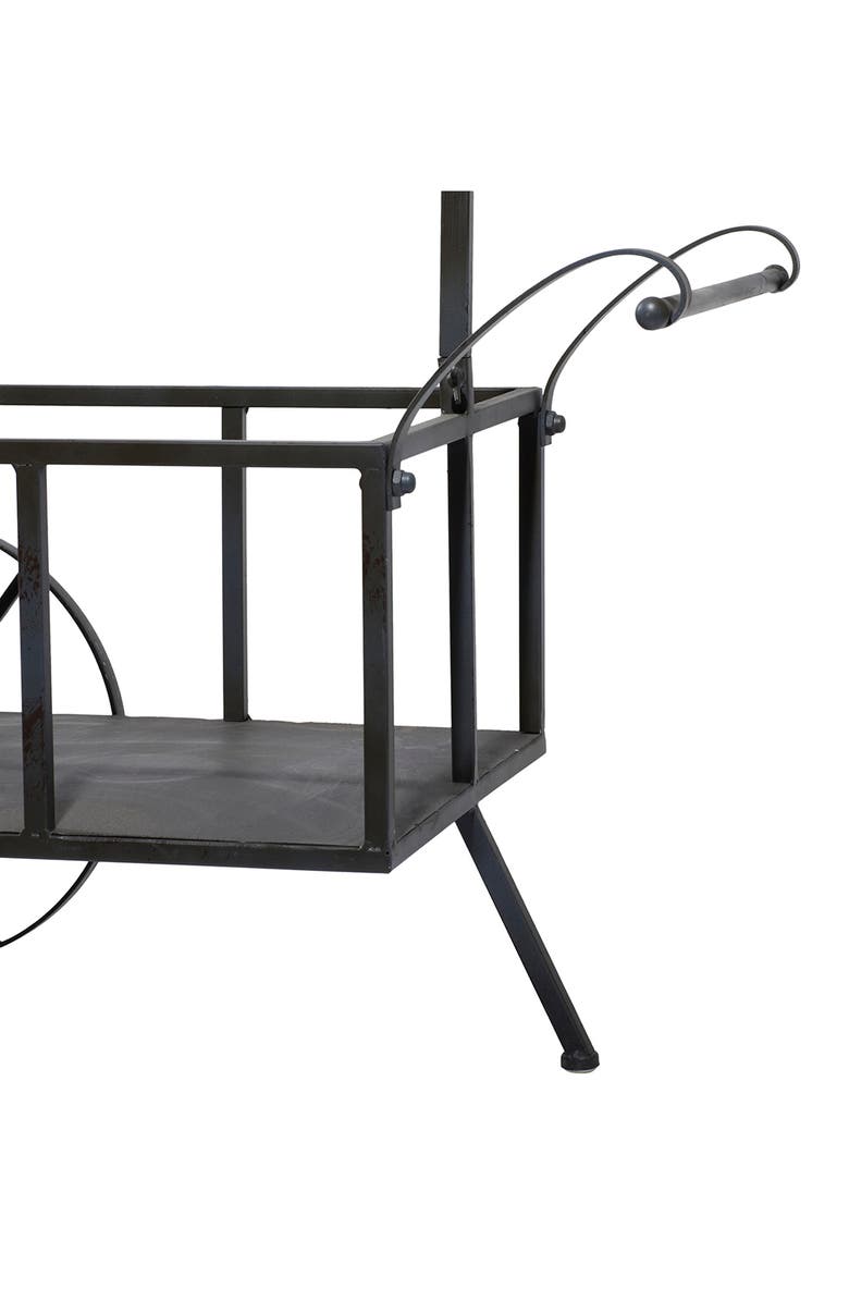 WILLOW ROW Black Metal Indoor & Outdoor Flower Cart Plant Stand, Alternate, color,