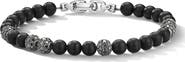 David Yurman Spiritual Beads Bracelet in Sterling Silver with Black Onyx and Pavé Black Diamonds