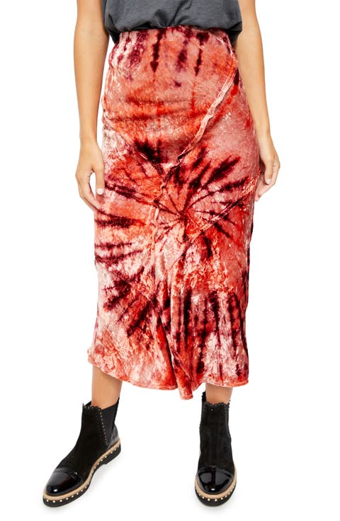 Serious Swagger Tie Die Velvet Skirt