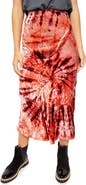 Free People Serious Swagger Tie Die Velvet Skirt