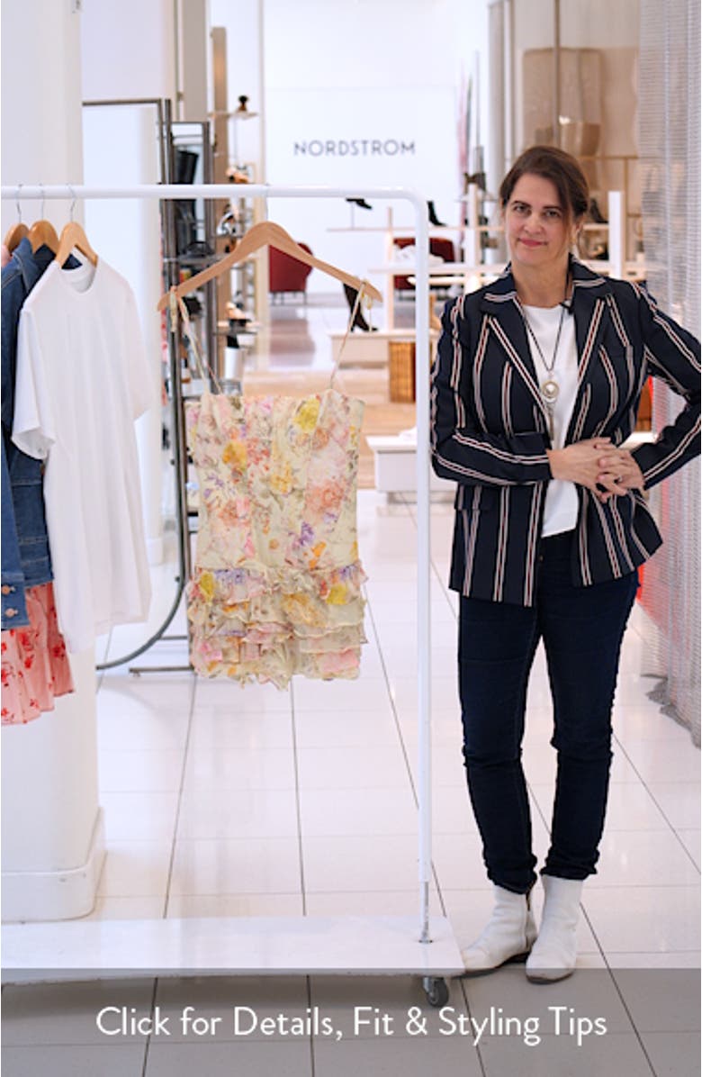 Laureline Floral Print Ruffle Romper, sales video thumbnail