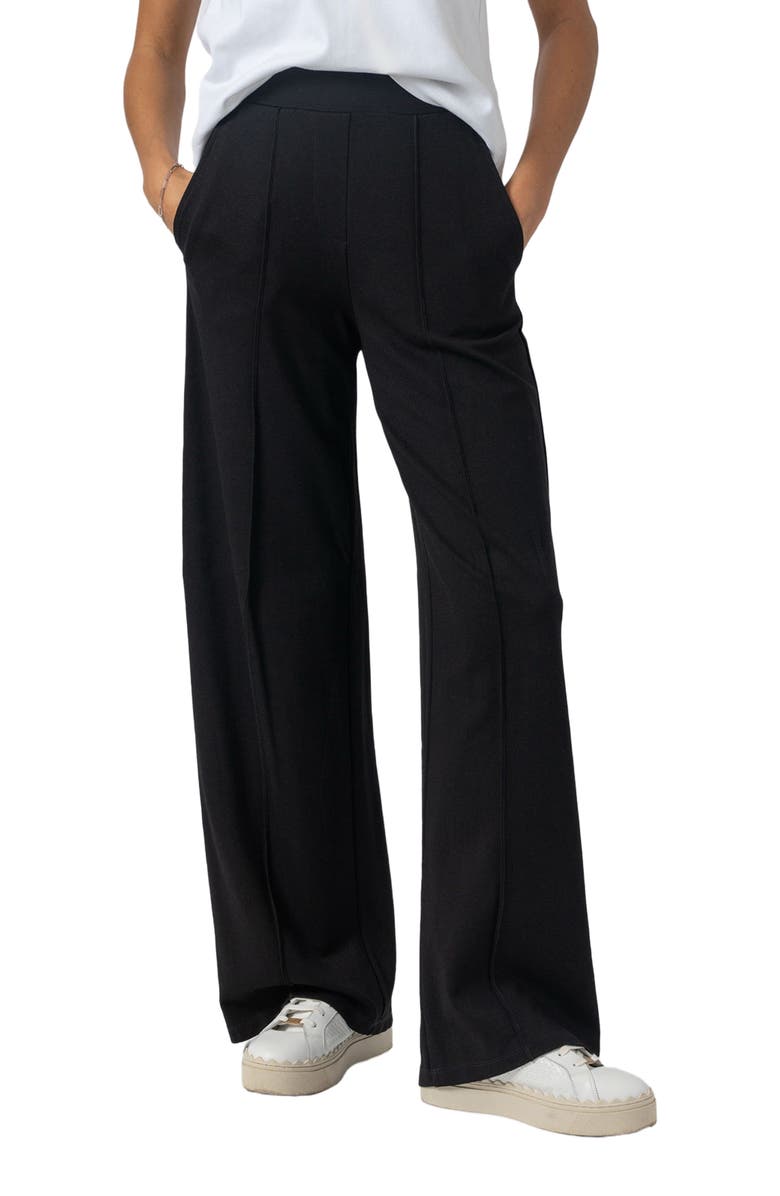 Saint + Sofia Keller Wide Leg Pant, Alternate, color, Black