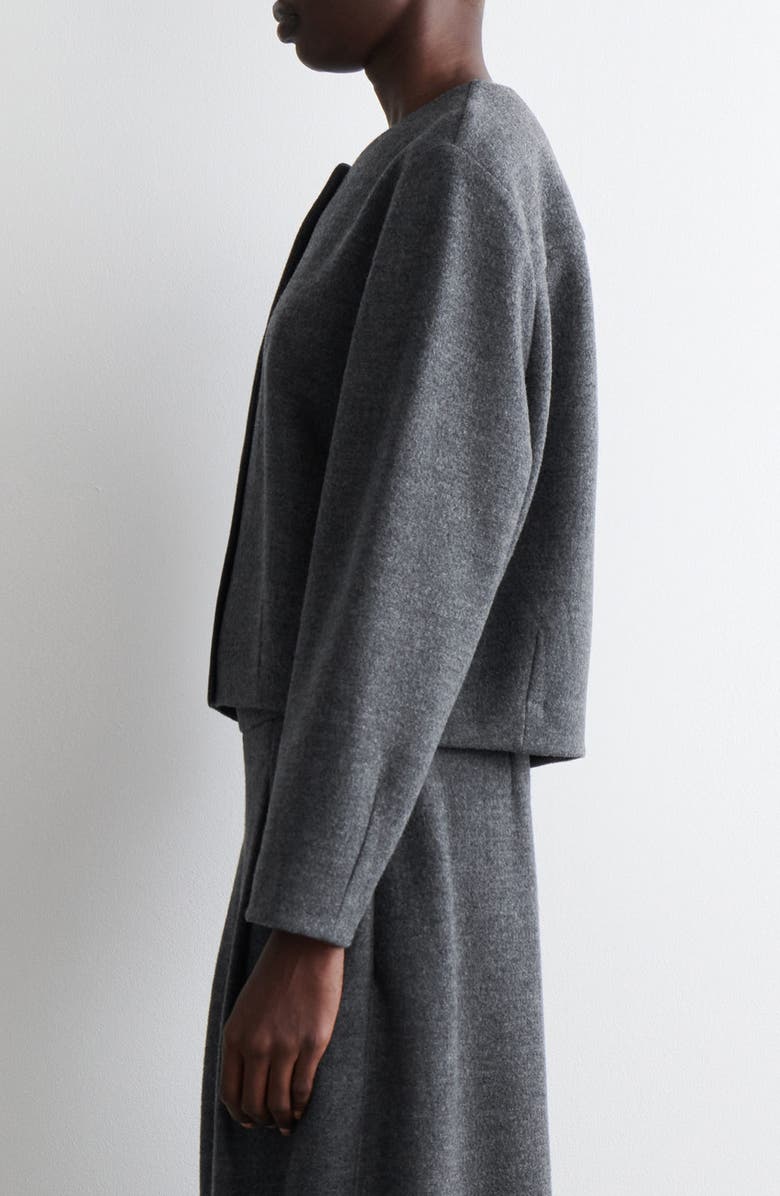 COS Boiled Merino Wool Blend Cardigan, Alternate, color, Grey Dark