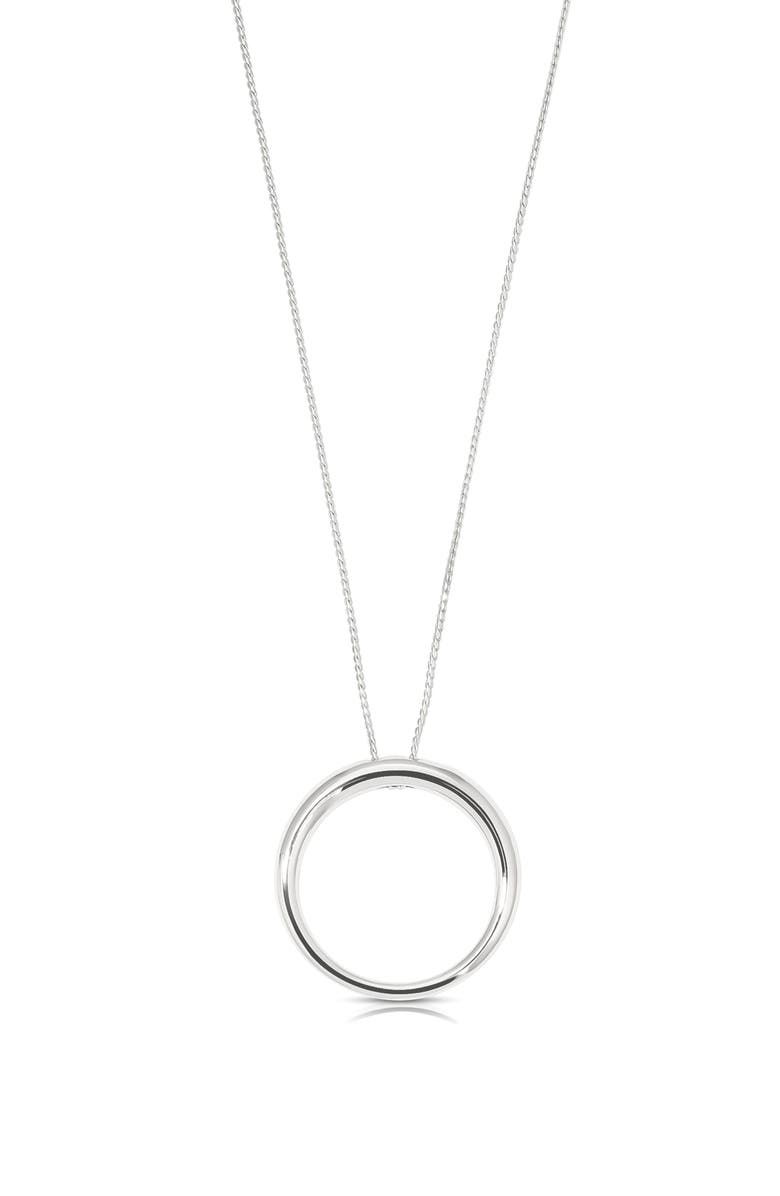Ettika Eternal Orbit Pendant Necklace, Main, color, Silver
