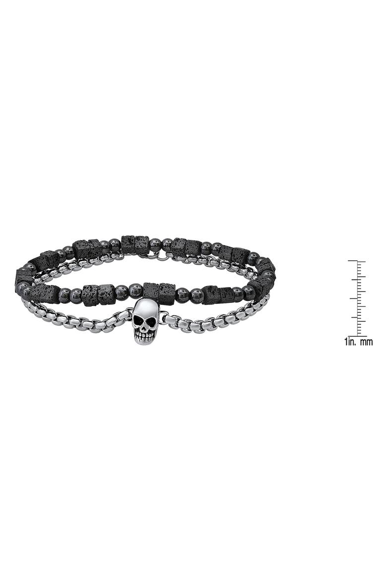 Men's Set of 2 Beaded Bracelets, Alternate, color, SILVER/BLACK