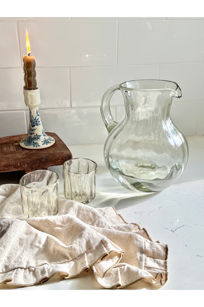 Bola Fluted Pitcher, Alternate, color, Clear
