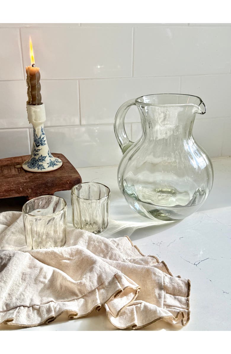 Villa Lua Home Bola Fluted Pitcher, Alternate, color, Clear