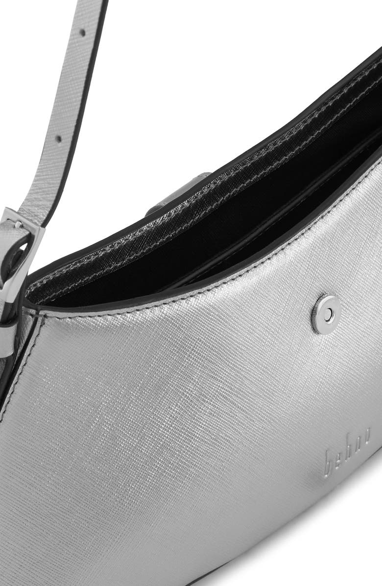 behno Mini Ruth Metallic Leather Shoulder Bag, Alternate, color, Silver