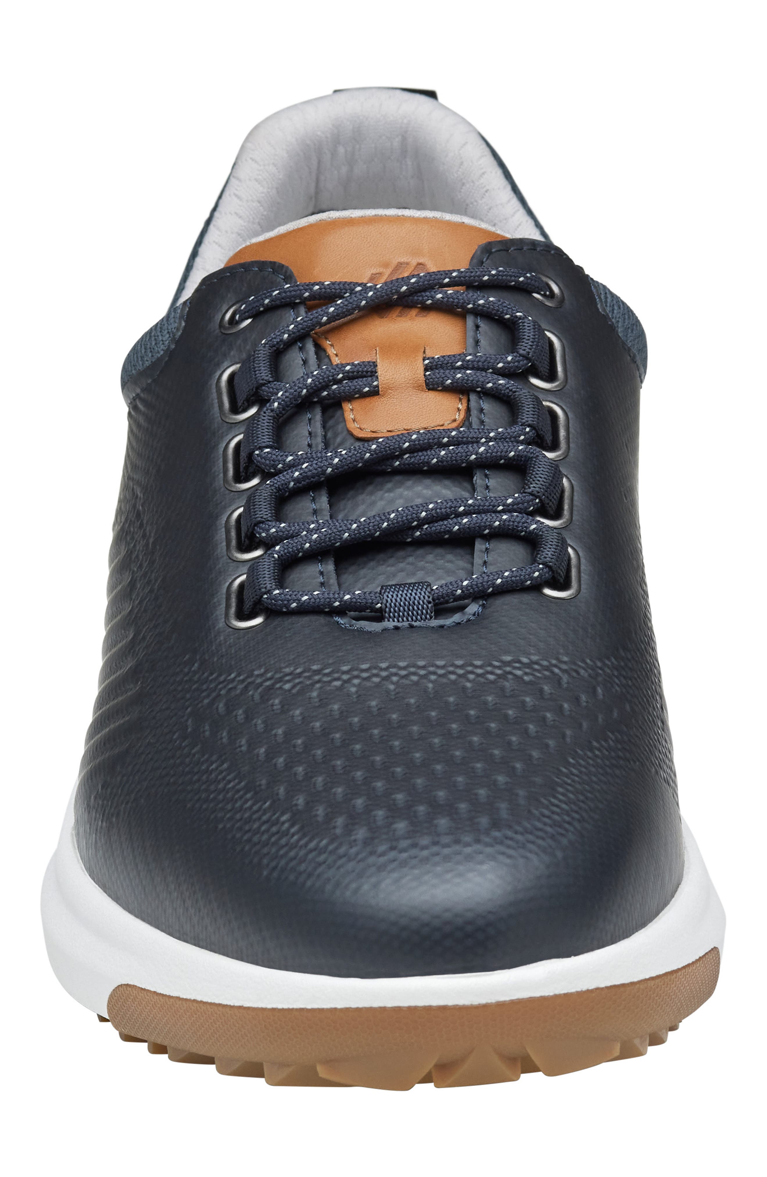 Johnston & Murphy Amherst GL1 Sport Hybrid Waterproof Golf Sneaker, Alternate, color, Navy Coated Knit