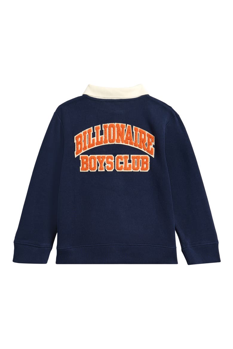 Kids' Kiri Long Sleeve Cotton Graphic Polo, Alternate, color, NAVY BLAZER
