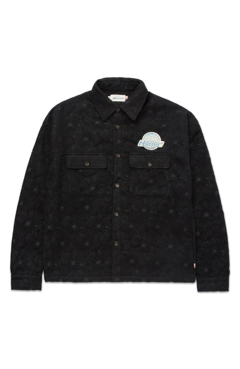 HONOR THE GIFT Textured Floral Button-Up Overshirt, Alternate, color, 