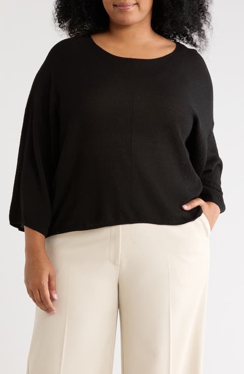 Textured Dolman Sleeve Sweater