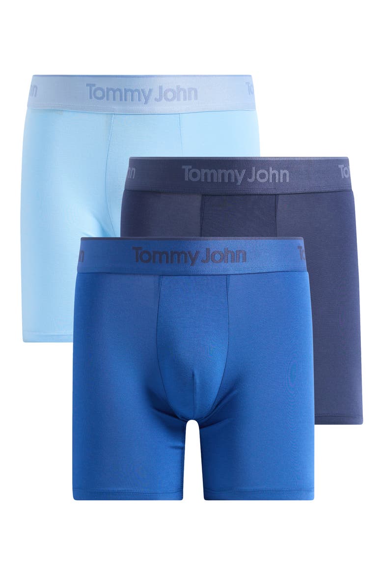 3-Pack Second Skin 6-Inch Stretch Modal Boxer Briefs, Main, color, DRESS BLUES/ BLUE QUARTZ/CANAL
