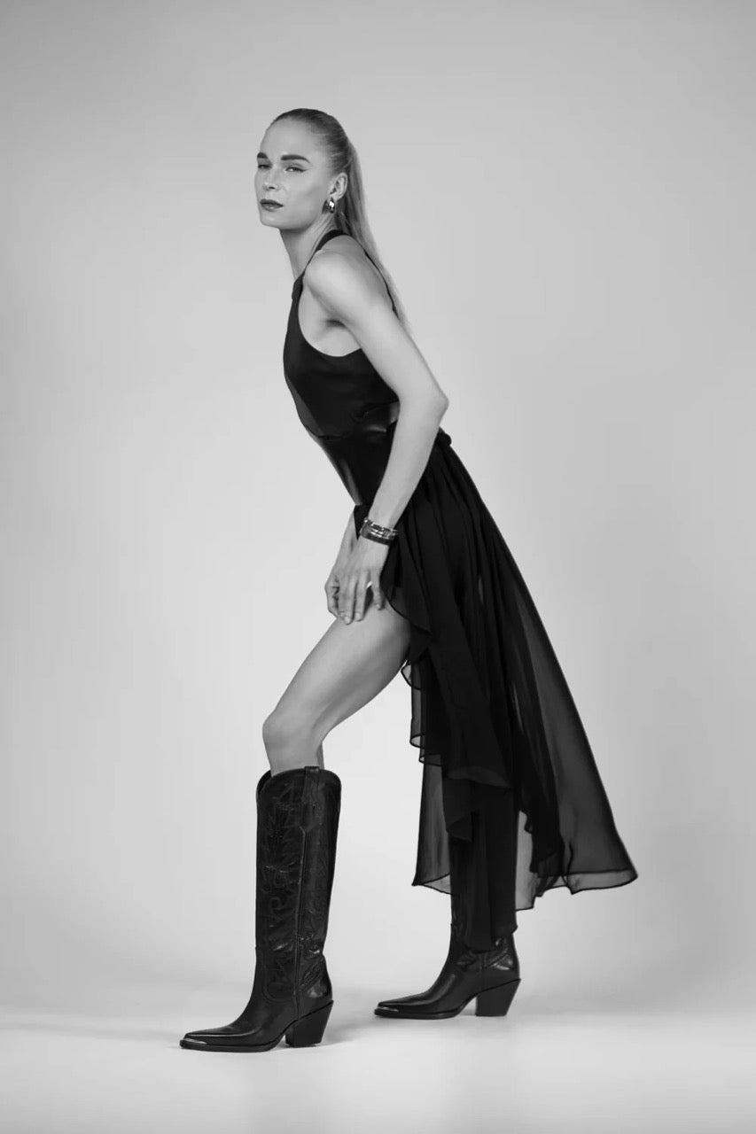 Dante Western Fashion Leather Boots Gilia, Alternate, color, Black