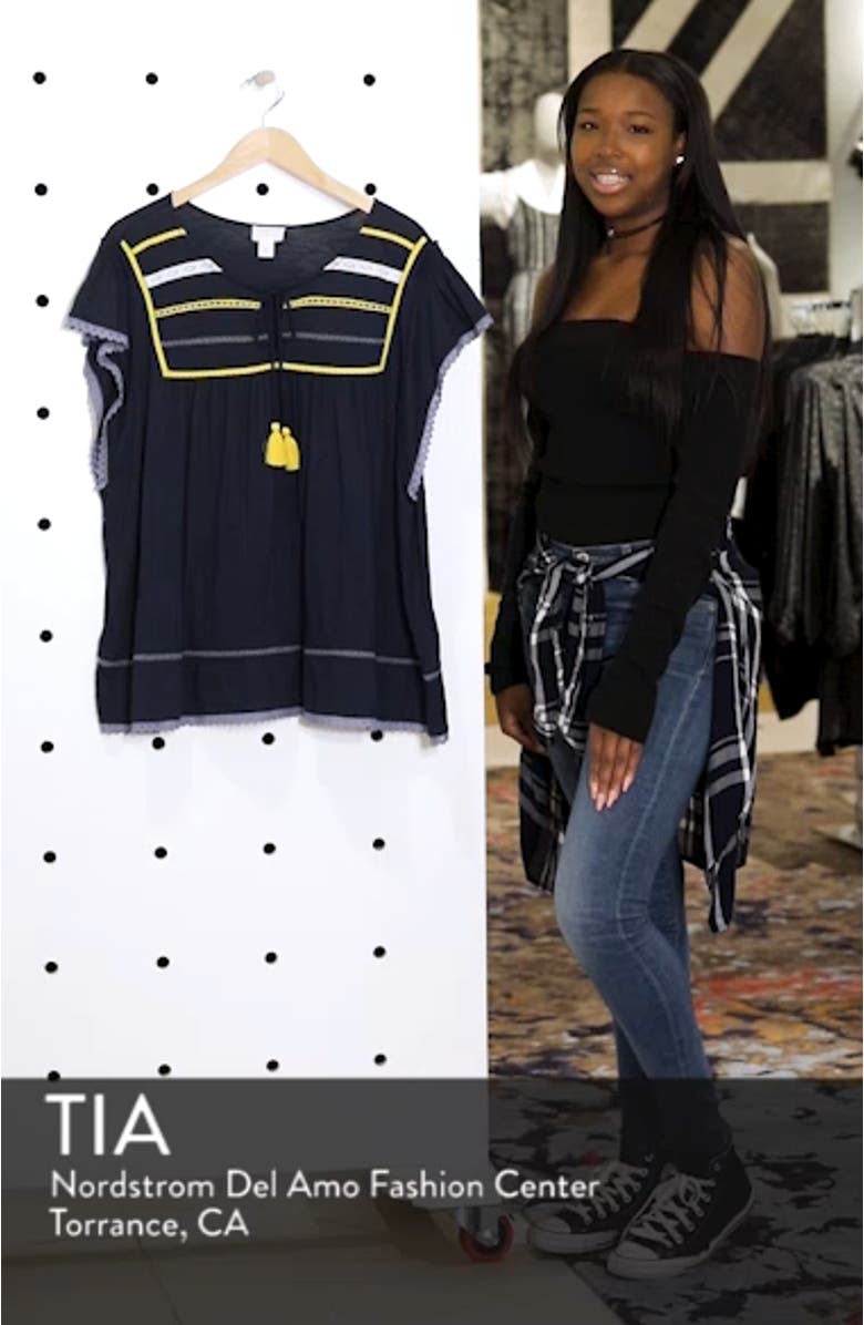 Lace Inset Boho Tee, sales video thumbnail