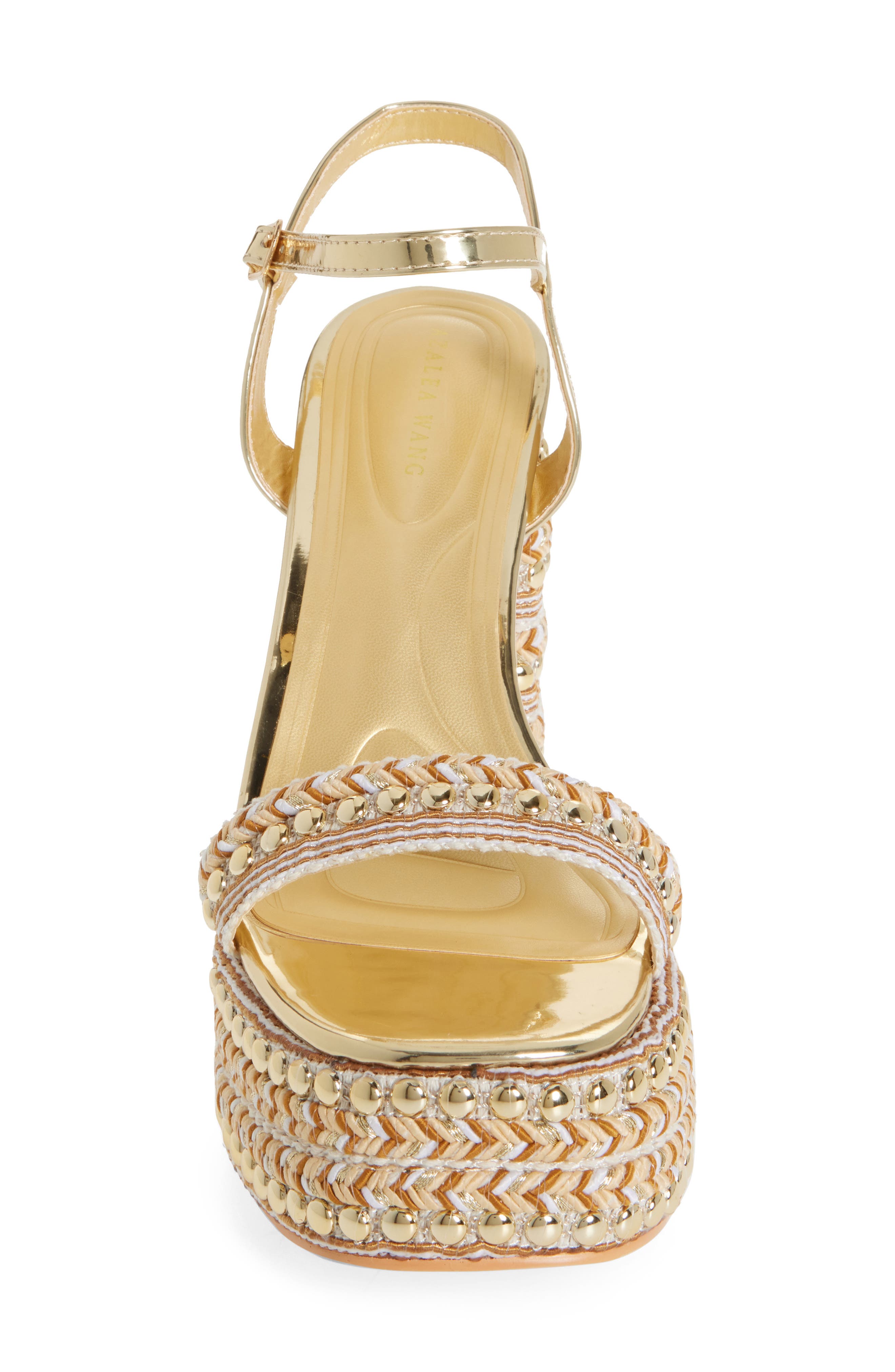 AZALEA WANG Judson Ankle Strap Platform Sandal, Alternate, color, Gold