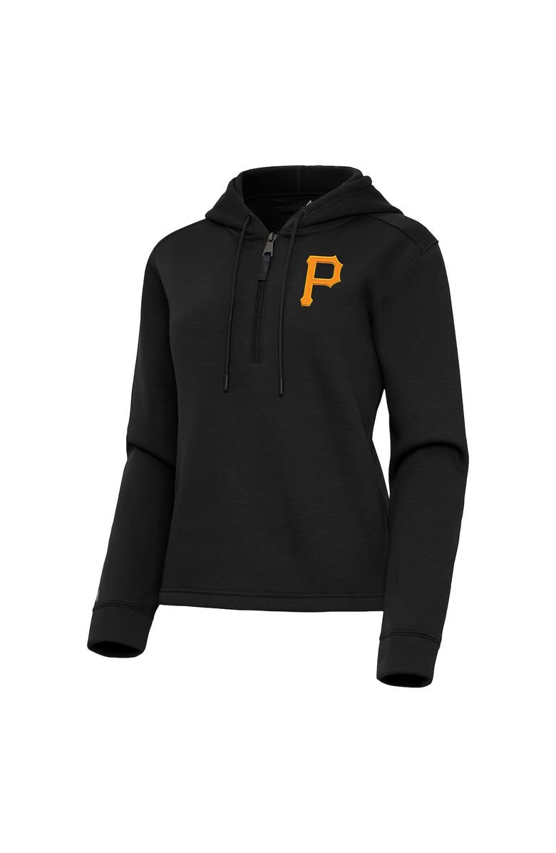 ANTIGUA Women's Antigua  Black Pittsburgh Pirates Contemporary Quarter-Zip Hoodie, Alternate, color, 