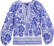 vineyard vines Print Split Neck Popover Top