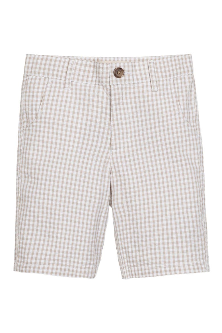 Boys' Organic Seersucker Short, Toddler, Alternate, color, Taupe Gingham Seersucker