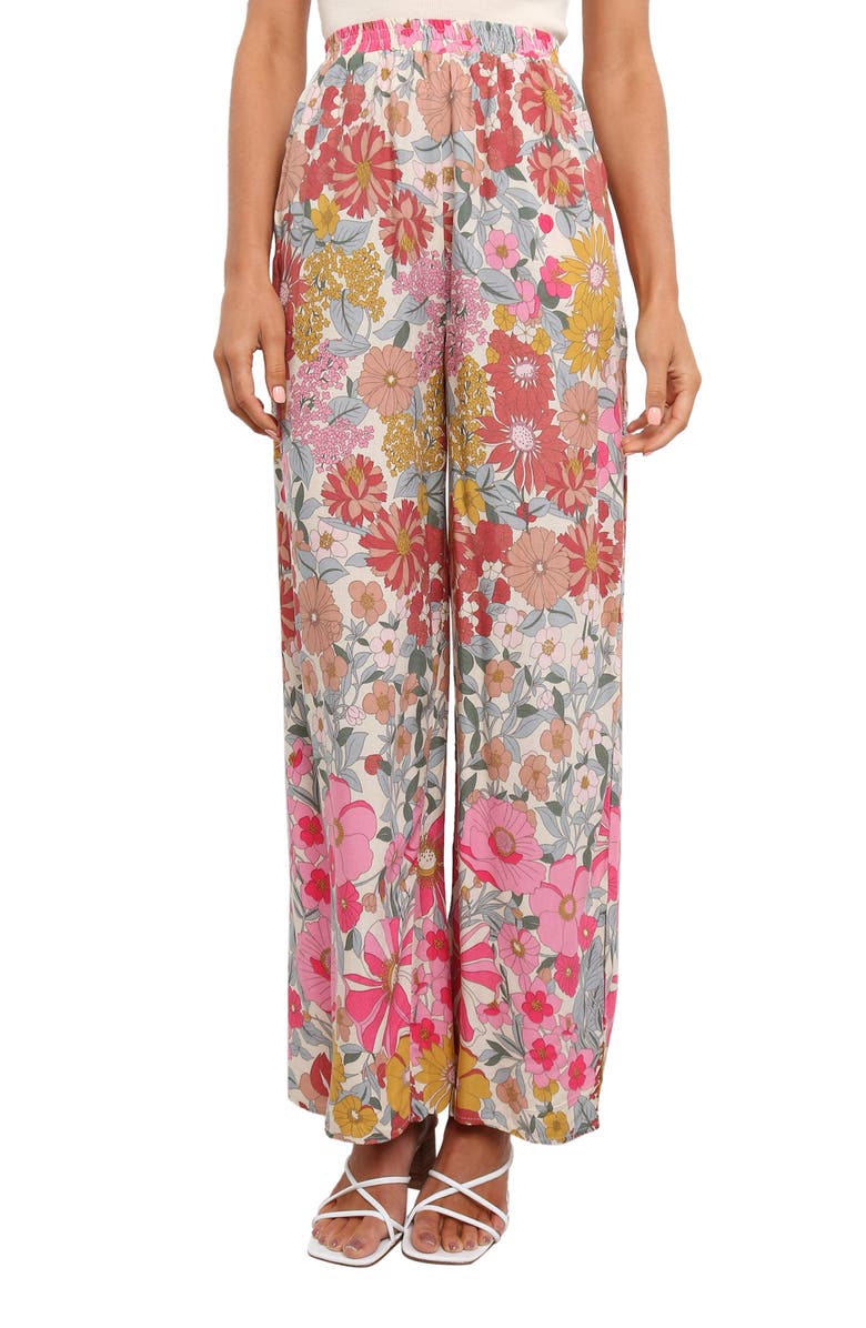 Petal & Pup Hart High Waist Floral Wide Leg Pant, Main, color, Floral