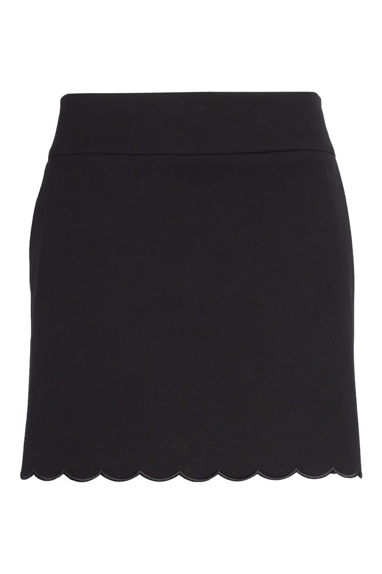 Scalloped Miniskirt, Alternate, color, BLACK