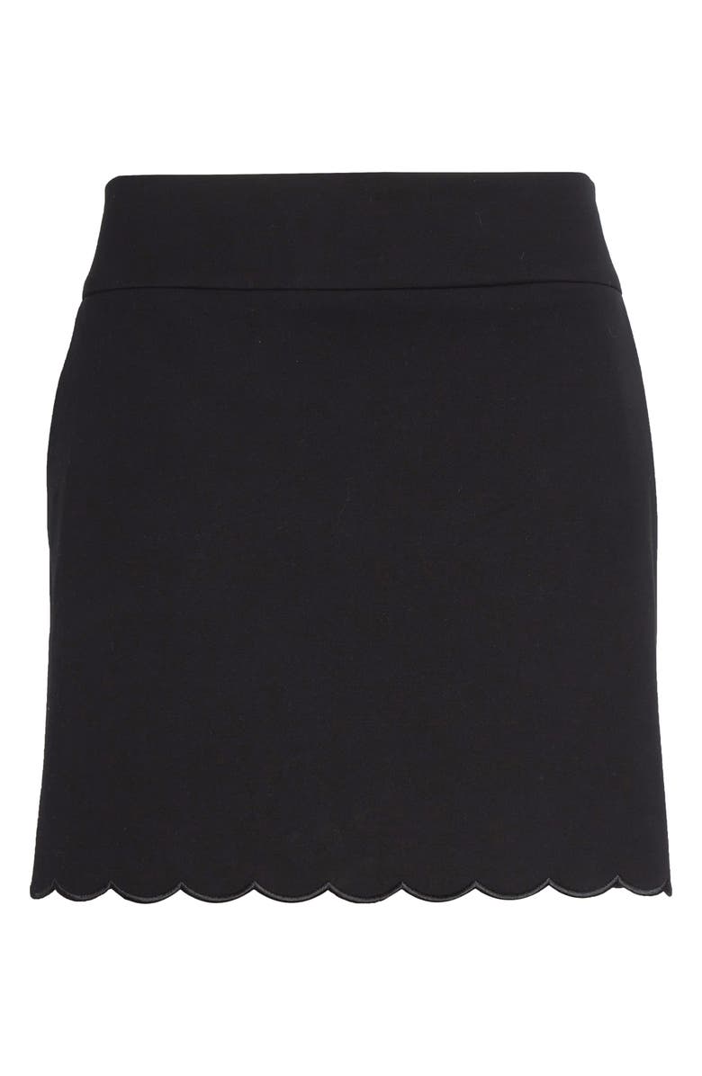 Chloé Scalloped Miniskirt, Alternate, color, Black